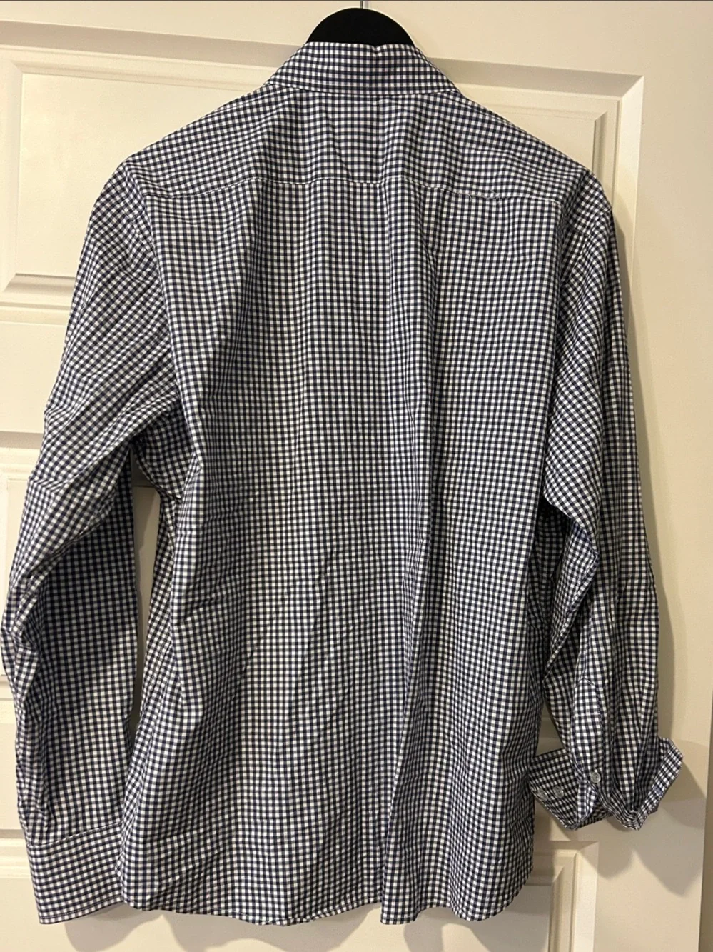 Tailorbyrd Men’s Long SleeveBlue and White Gingham Button-Down Shirt